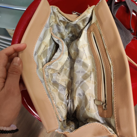 Pixie mood cream / beige faux leather and cork shoulder bag purse - Picture 6 of 6